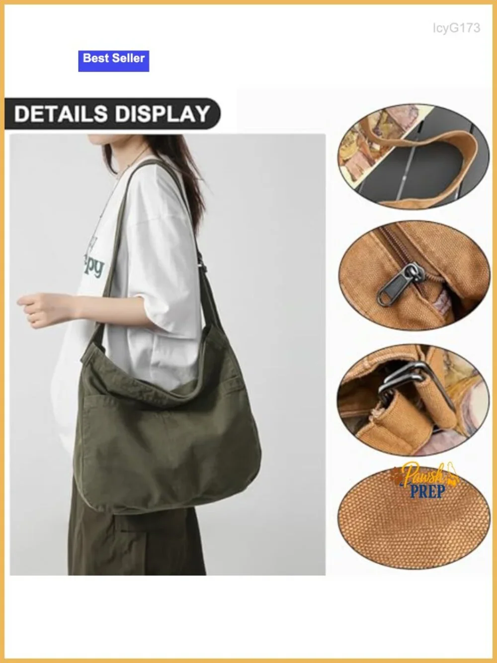 Canvas Crossbody Shoulder Bag Hobo Travel Tote Laptop Purse